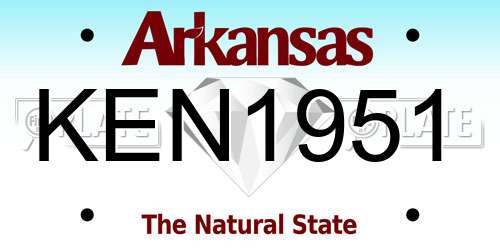 KEN1951 Arkansas License Plate