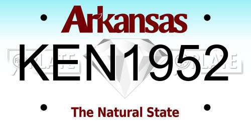 KEN1952 Arkansas License Plate