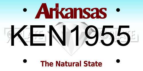 KEN1955 Arkansas License Plate