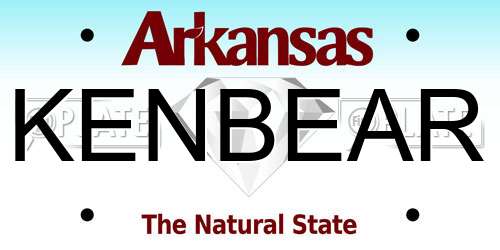 KENBEAR Arkansas License Plate
