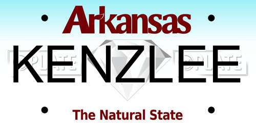 KENZLEE Arkansas License Plate