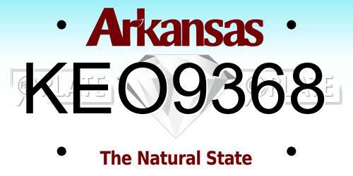 KEO9368 Arkansas License Plate