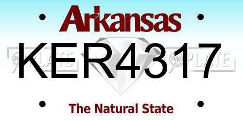 KER4317 Arkansas License Plate