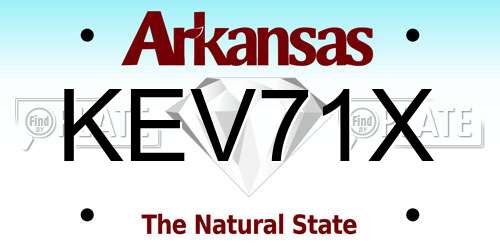 KEV71X Arkansas License Plate