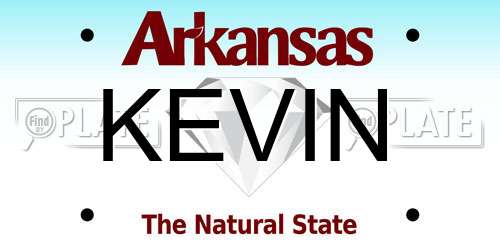 KEVIN Arkansas License Plate