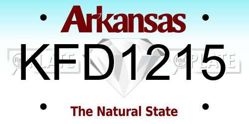 KFD1215 Arkansas License Plate