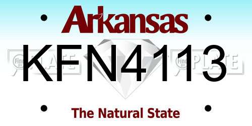 KFN4113 Arkansas License Plate