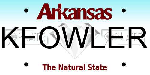 KFOWLER Arkansas License Plate
