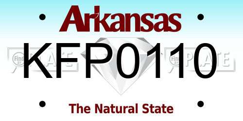 KFP0110 Arkansas License Plate