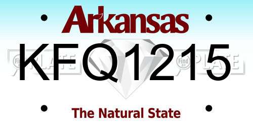 KFQ1215 Arkansas License Plate