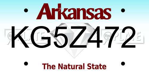 KG5Z472 Arkansas License Plate