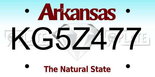 KG5Z477 Arkansas License Plate