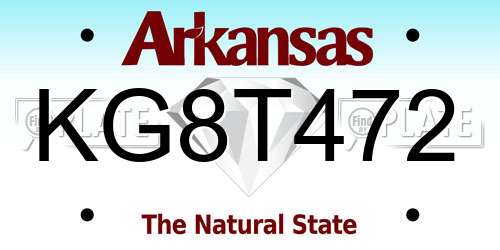KG8T472 Arkansas License Plate
