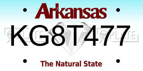 KG8T477 Arkansas License Plate