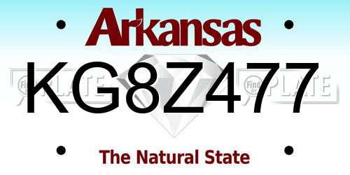 KG8Z477 Arkansas License Plate