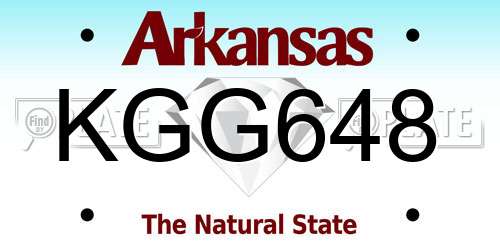 KGG648 Arkansas License Plate