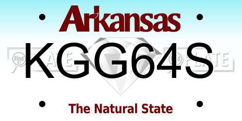 KGG64S Arkansas License Plate