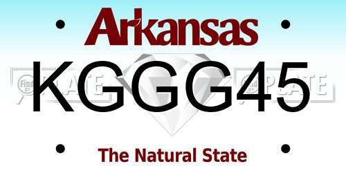 KGGG45 Arkansas License Plate