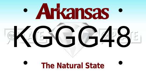 KGGG48 Arkansas License Plate