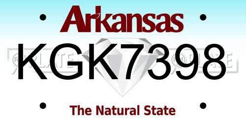 KGK7398 Arkansas License Plate