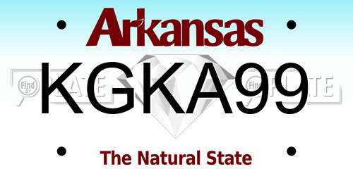 KGKA99 Arkansas License Plate