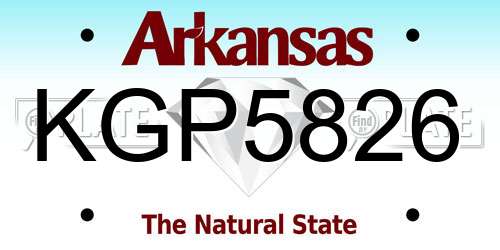 KGP5826 Arkansas License Plate