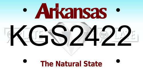 KGS2422 Arkansas License Plate