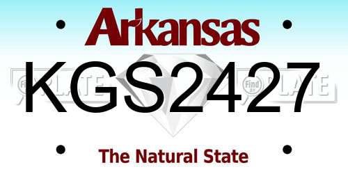 KGS2427 Arkansas License Plate