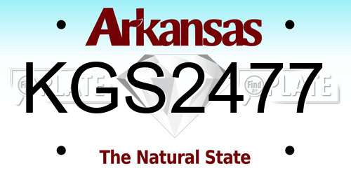 KGS2477 Arkansas License Plate