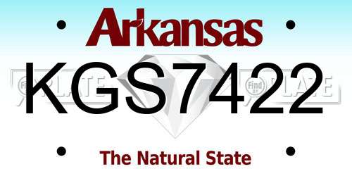 KGS7422 Arkansas License Plate