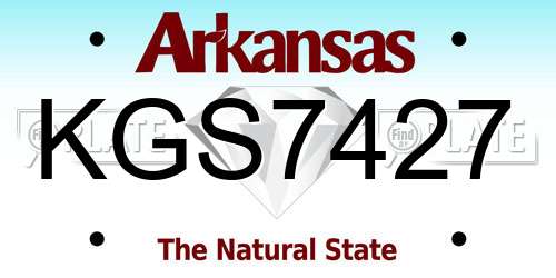 KGS7427 Arkansas License Plate