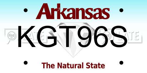 KGT96S Arkansas License Plate