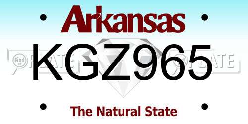 KGZ965 Arkansas License Plate