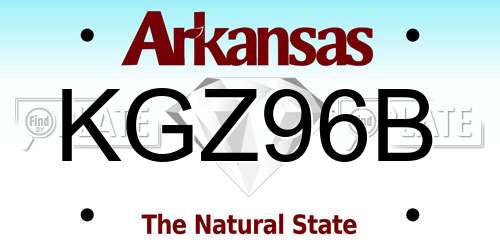 KGZ96B Arkansas License Plate