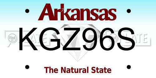 KGZ96S Arkansas License Plate