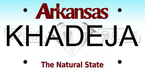 KHADEJA Arkansas License Plate