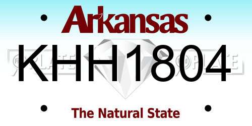 KHH1804 Arkansas License Plate