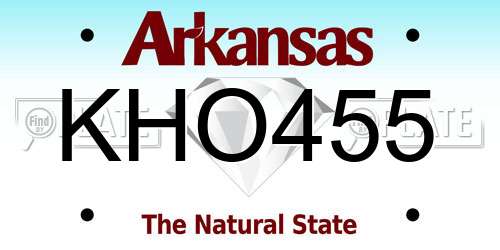 KHO455 Arkansas License Plate