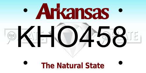 KHO458 Arkansas License Plate