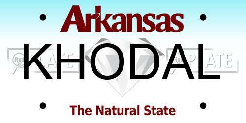 KHODAL Arkansas License Plate