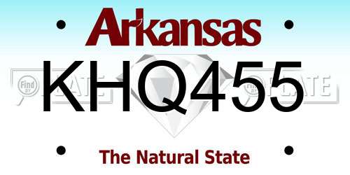 KHQ455 Arkansas License Plate