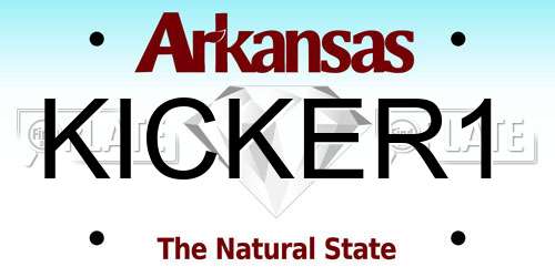 KICKER1 Arkansas License Plate