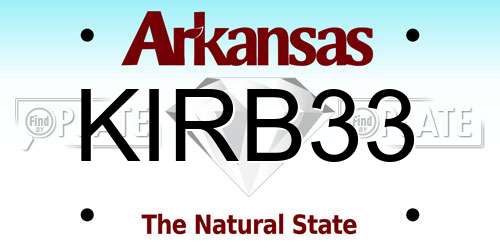 KIRB33 Arkansas License Plate