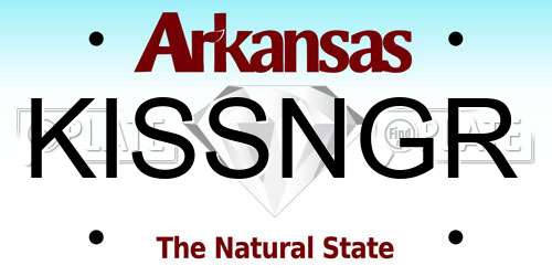KISSNGR Arkansas License Plate