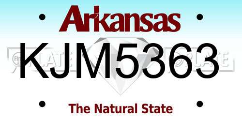 KJM5363 Arkansas License Plate