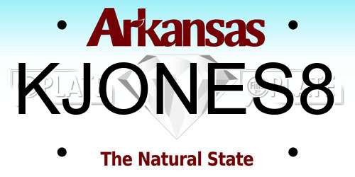 KJONES8 Arkansas License Plate