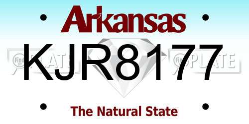 KJR8177 Arkansas License Plate