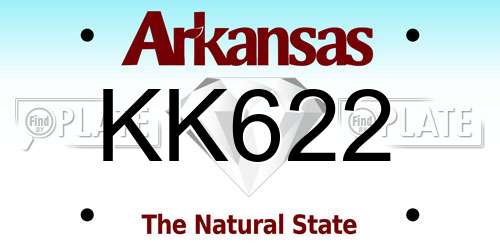 KK622 Arkansas License Plate
