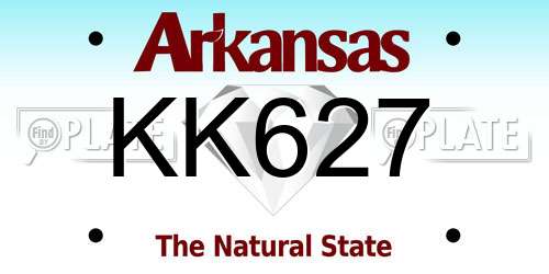 KK627 Arkansas License Plate