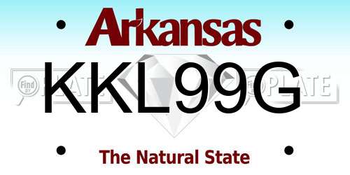 KKL99G Arkansas License Plate